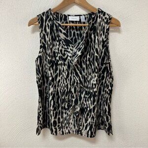 Chico’s Black & White Animal Print Tank Top Sz 1/ Women’s 8